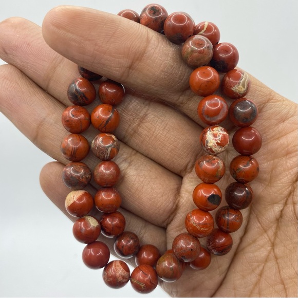 Red Jasper Crystal Bracelet 8mm - Picture 2 of 4